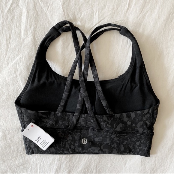 lululemon athletica Tops - NWT lululemon gray black Energy Long Line Bra Sz 4